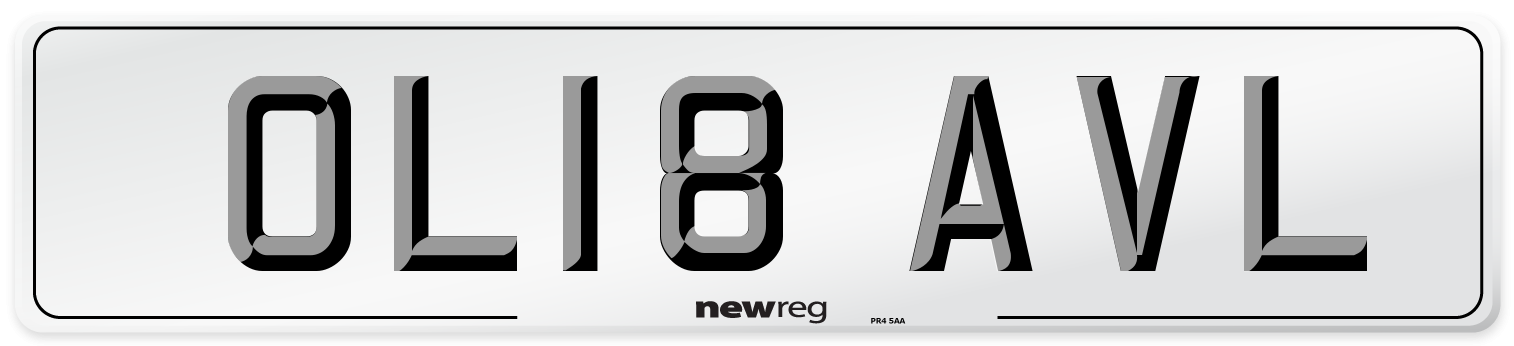 OL18 AVL Number Plate from New Reg